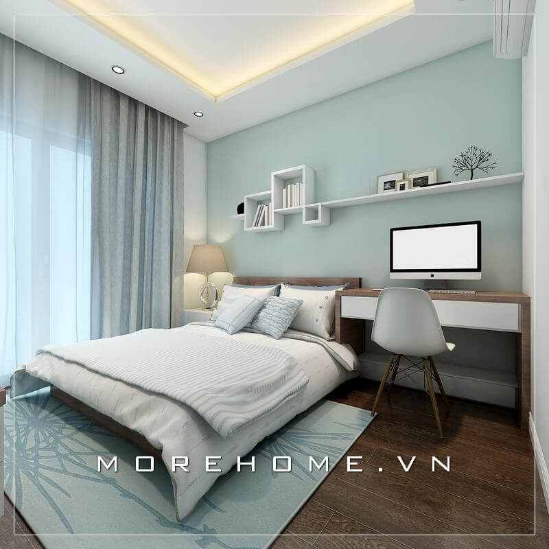 Không gian phòng ngủ chung cư có thiết kế nội thất hiện đại, đơn giản mà vô cùng tinh tế